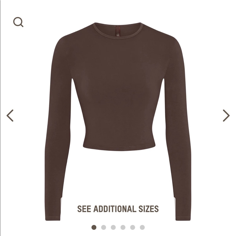 Skims new vintage cropped long sleeve t shirt - cocoa